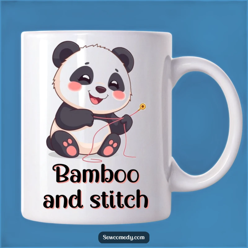 Funny Panda Sewing Mug: Adorable Smiling Cub Gift for Crafters