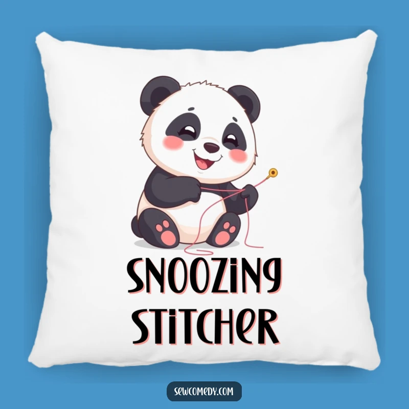 Funny Panda Sewing Pillow: Cozy Humorous Cub Accent Decor Gift