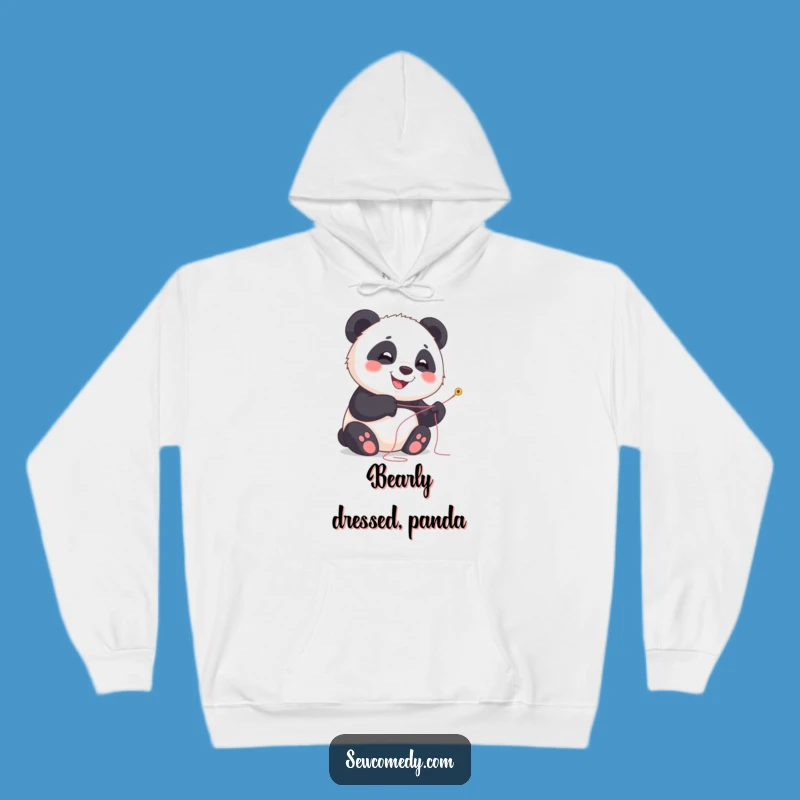 Funny Panda Sewing Hoodie: Cozy Humorous Cub Apparel Gift