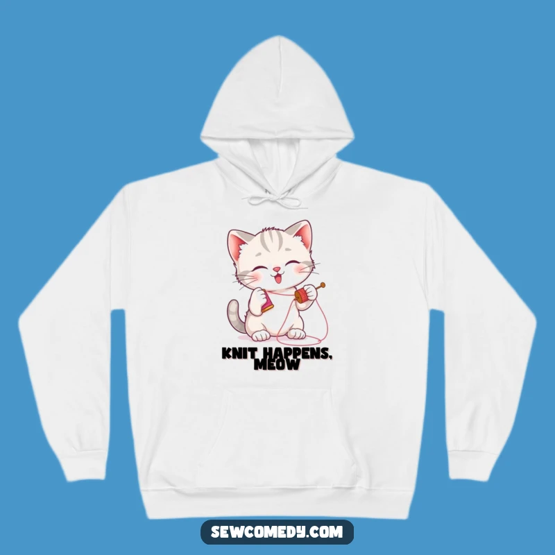 Funny Kitten Sewing Hoodie: Cozy Humorous Cat Lover Apparel Gift