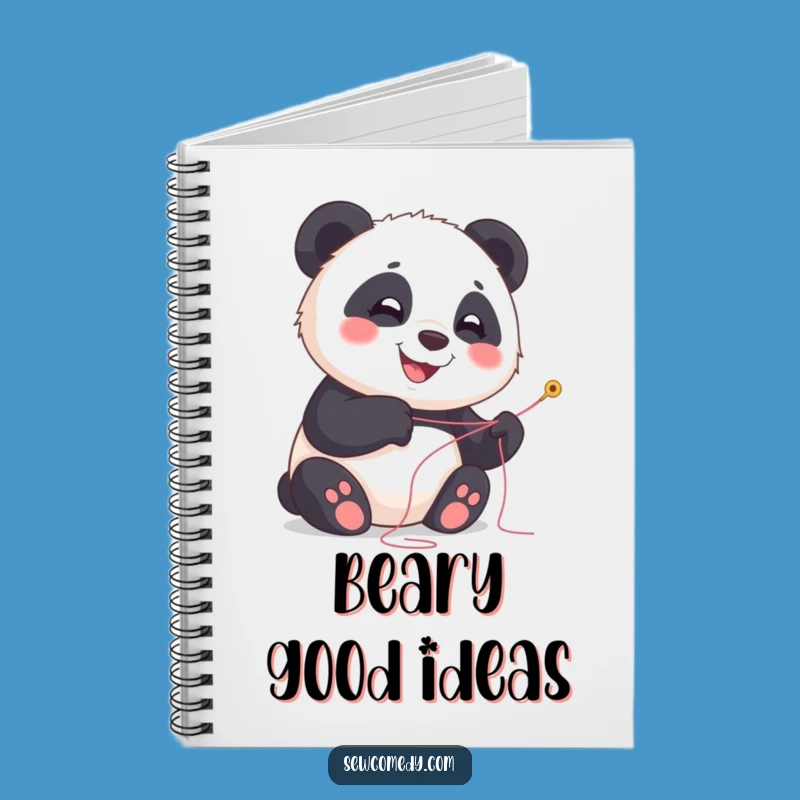 Funny Panda Sewing Notebook: Joyful Smiling Cub Journal Gift