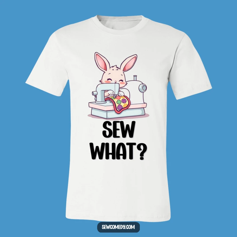 Funny Bunny Sewing Machine T-Shirt: Hilarious Crafter Tee for Stitching Fans Gift!